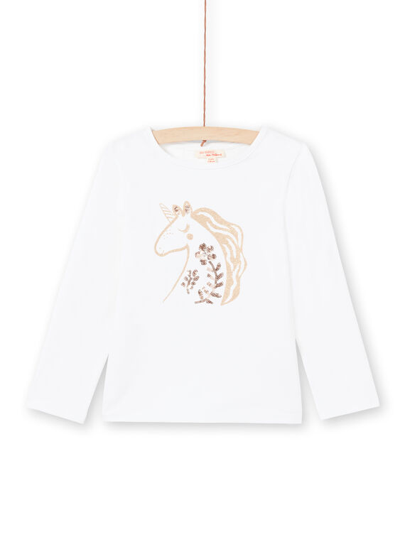 T-shirt écru enfant fille MAJOYTEE3 / 21W90111TML001