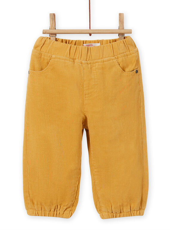 Pantalon jaune en velours côtelé bébé garçon MUJOPAN2 / 21WG1013PAN117