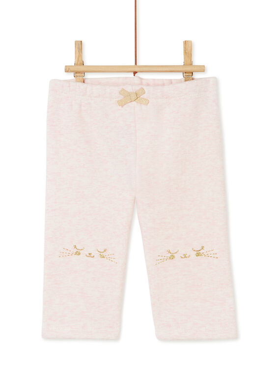 Legging fourré rose bébé fille KIJOPANDOU3 / 20WG0953PAND314