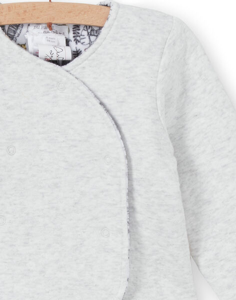 Veste réversible face unie gris chiné et face imprimé jungle LOU1VEST / 21SF05H1VES000
