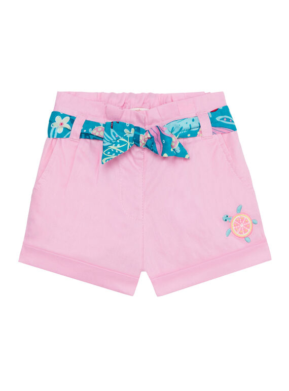 Short rose layette fille JIQUASHO2 / 20SG09R2SHO318