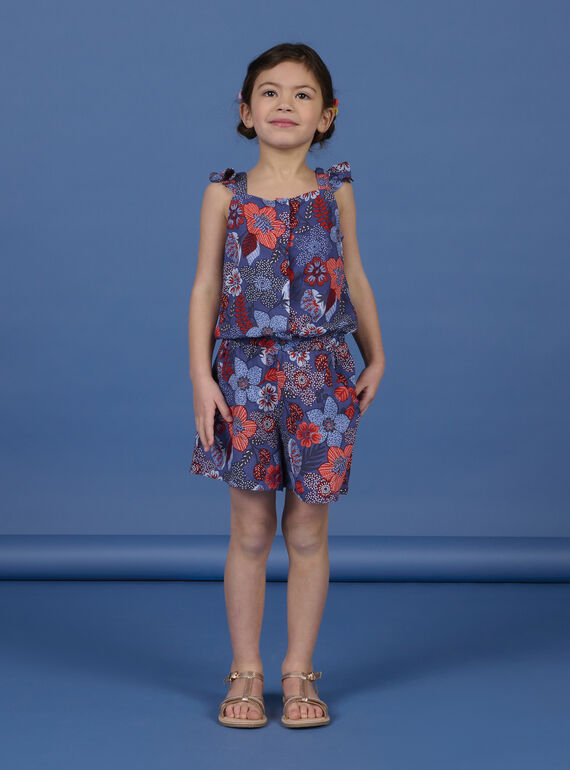 Combinaison bleue et rouge enfant fille NASANCOMB2 / 22S901S1CBL707