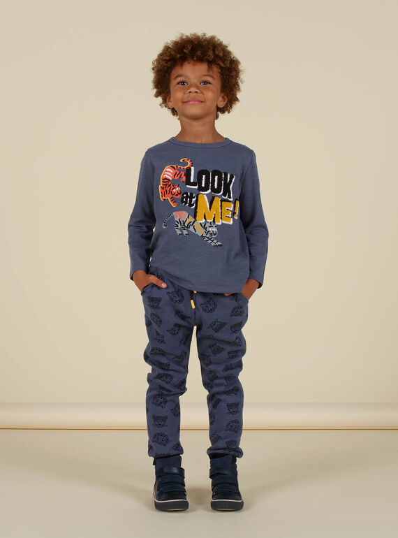 Jogging imprimé tigre et léopard bleu enfant garçon MOHIJOG2 / 21W902U1JGB929