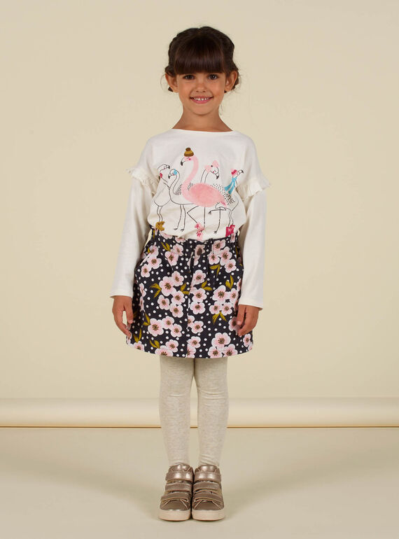 Jupe paper bag en velours côtelé imprimé pois et fleuri enfant fille MAHIJUP2 / 21W901U1JUPJ905