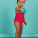 Maillot de bain 1 pièce rouge fraise à imprimé coeurs