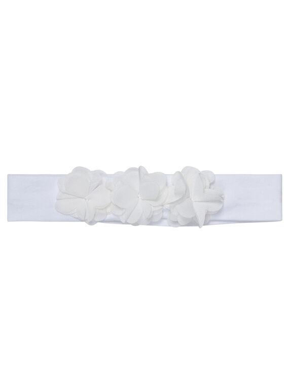 Bandeau bébé fille blanc à fleurs JYIPOEBAN2 / 20SI09G2BAN000