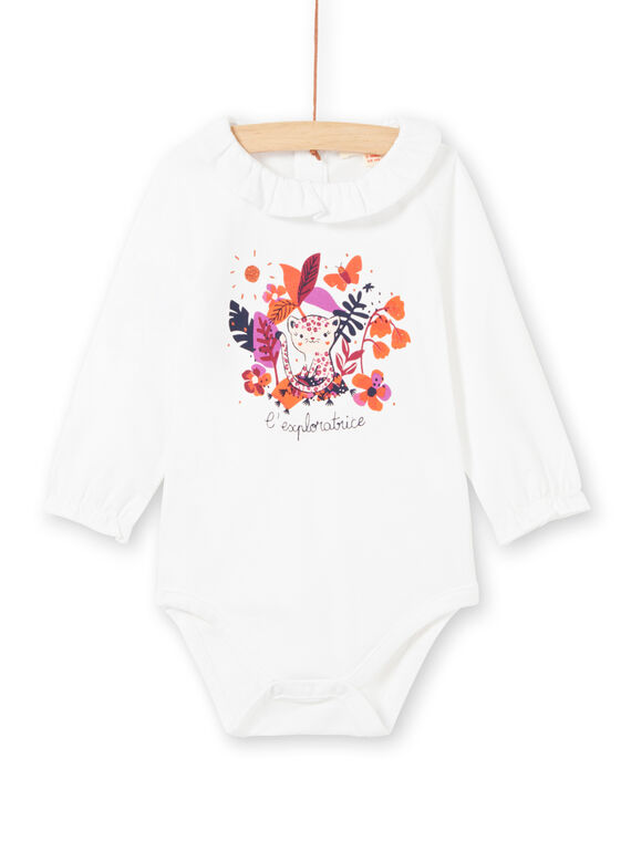 Body blanc et motif coloré bébé fille MIPABOD / 21WG09H2BOD001
