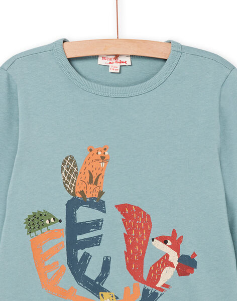 T-shirt manches longues à motifs animaux de la forêt PORHUTEE1 / 22W902Q3TMLC216