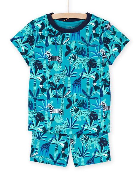 T-shirt et short turquoise à imprimé animaux REGOPYCJUN / 23SH12H3PYJ202