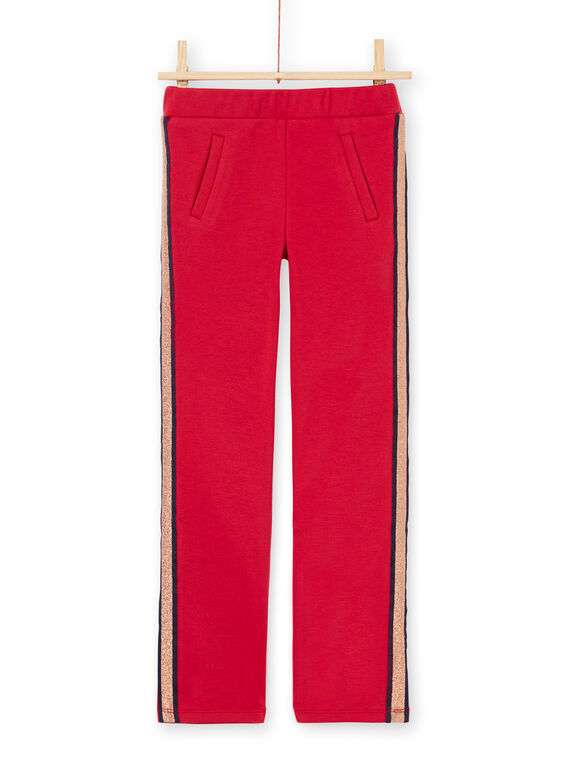 Pantalon rouge à rayures enfant fille MAJOMIL5 / 21W90114PAN511
