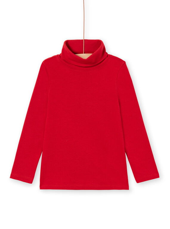 Sous-pull uni rouge enfant garçon