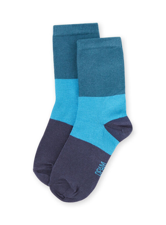 Chaussettes bleues enfant garçon MYOJOCHOC4 / 21WI0216SOQ714