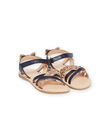 Sandales bleu marine à paillettes enfant fille NASANDMARINE / 22KK3544D0E070