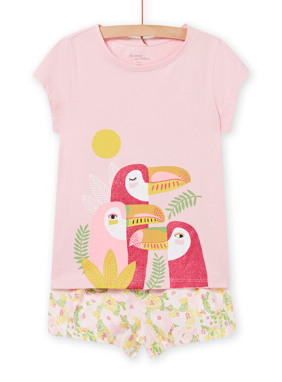 Ensemble pyjama rose enfant fille NEFAPYJTOU / 22SH11HCPYJD328