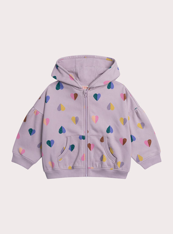 Haut de jogging violet imprimé cœurs XAJOHAUJOG1 / 25W901E3JGHH707