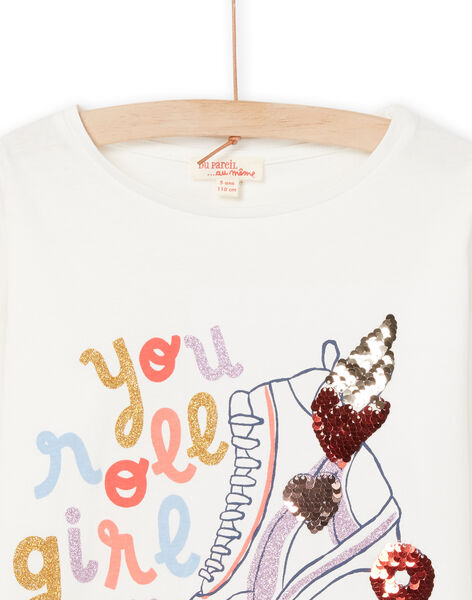 T-shirt à motifs fantaisie à paillettes et sequins RAPURTEE1 / 23S901L2TML001