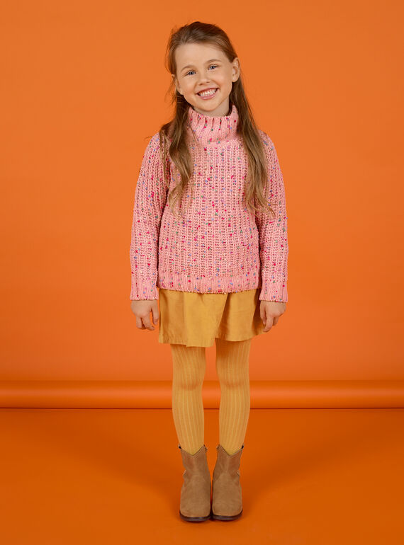 Pull rose tricot  enfant fille MASAUPULL / 21W901P1PUL303