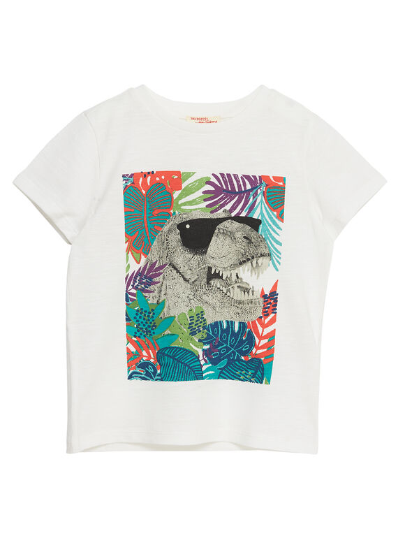 Tee shirt garçon écru dinosaure JOSAUTI3 / 20S902Q2TMC001