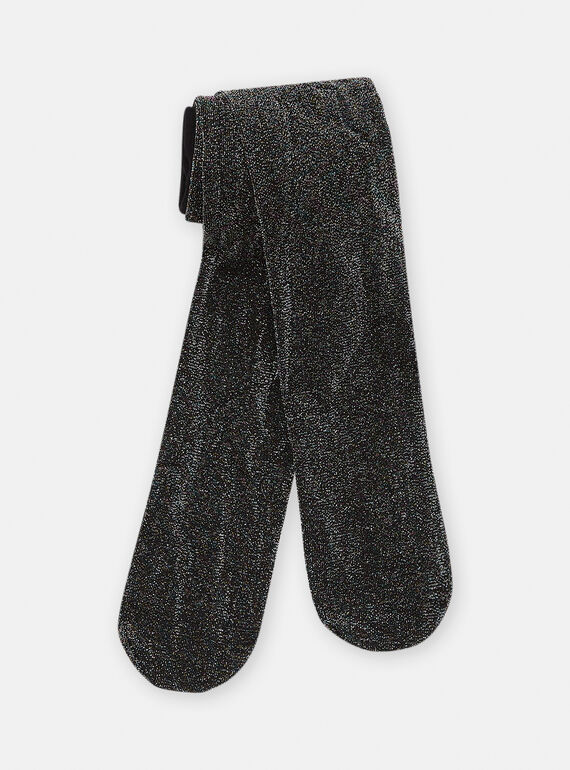 Collant noir brillant fille SYAJOSCOL8 / 23WI01M7COL070