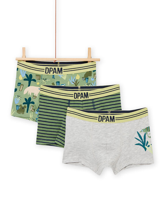 Lot de 3 boxers assortis enfant garçon NEGOBOXKAKI / 22SH12J3BOX612