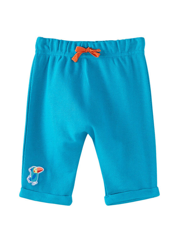 Pantalon uni bleu turquoise bébé garçon JUMARPAN / 20SG10P1PANC242