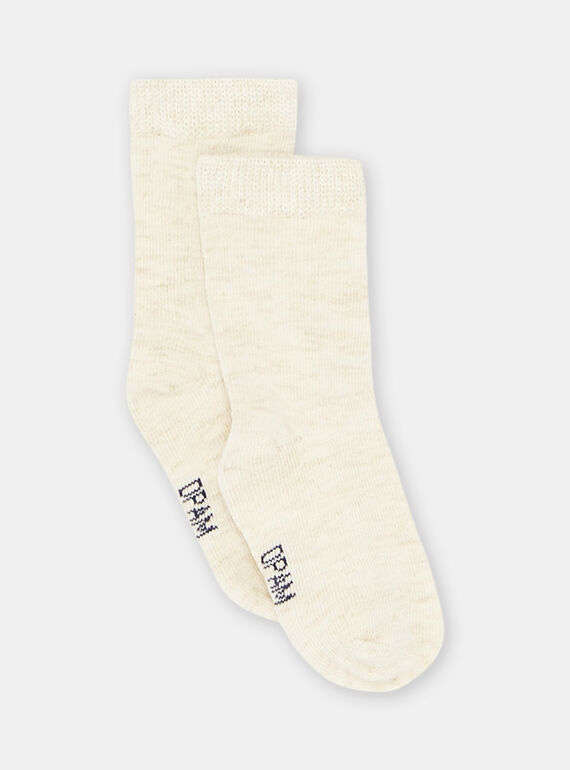 Chaussettes brillantes beige clair bébé fille SYIJOSOQLU1 / 23WI09B1SOQA011