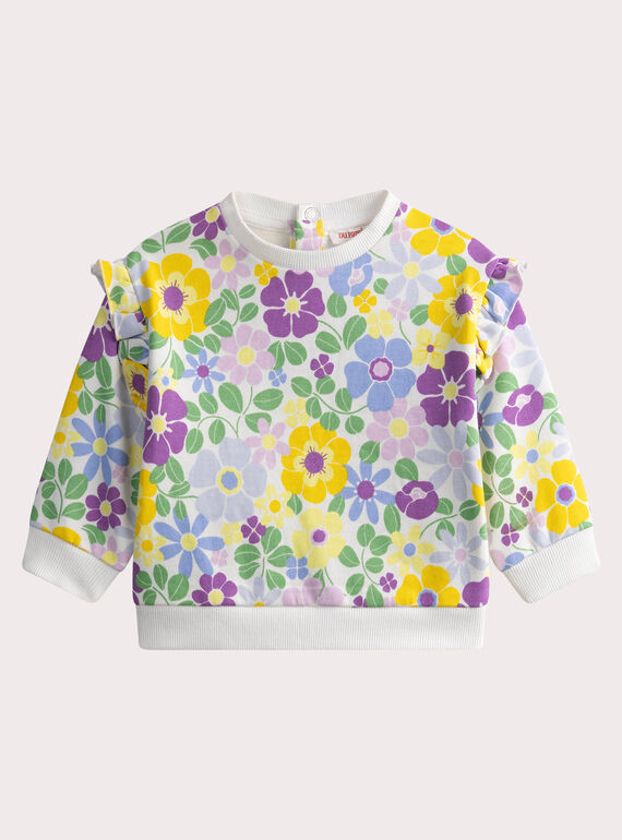 Sweat shirt fleuri pour bébé fille WIFISWE / 25SG0951SWEA001