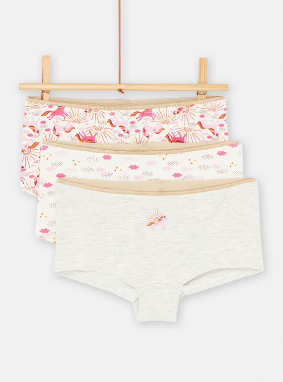 3 shortys roses et écrus SEFAHOTLIC / 23WH1171SHY001