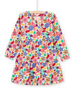 Robe kimono imprimé fleuri coloré enfant fille MAMIXROB2 / 21W901J3ROB009