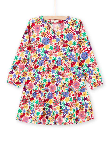 Robe kimono imprimé fleuri coloré enfant fille MAMIXROB2 / 21W901J3ROB009
