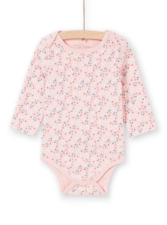 Body rose manches longues imprimé fleuri LEFIBODPLU / 21SH132BBDLD329