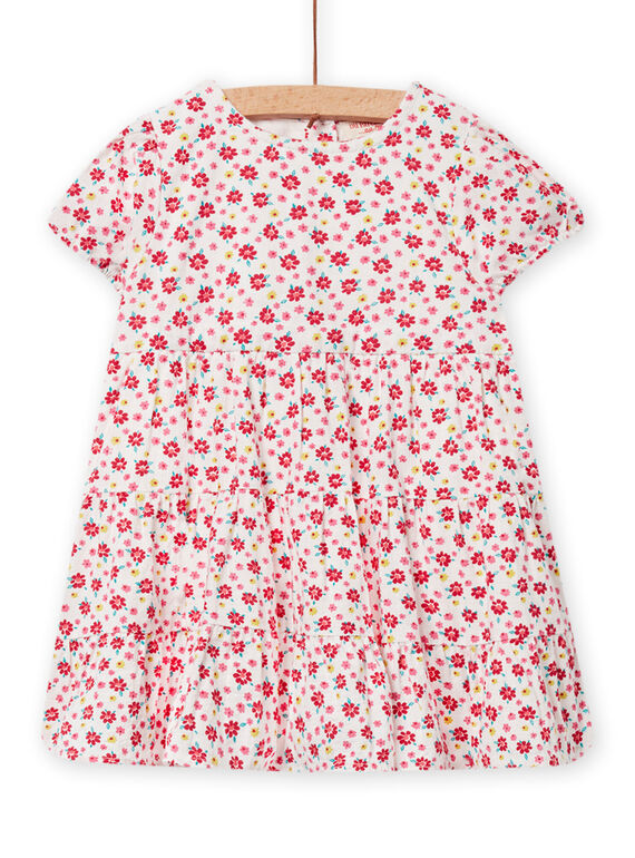 Robe écrue à imprimé fleuri bébé fille NIFLAROB1 / 22SG09R3ROB001