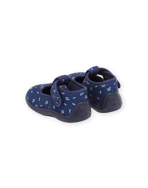 Chaussons forme salomé bleu marine à imprimé poissons RUPANTSEA / 23KK3842D0A070