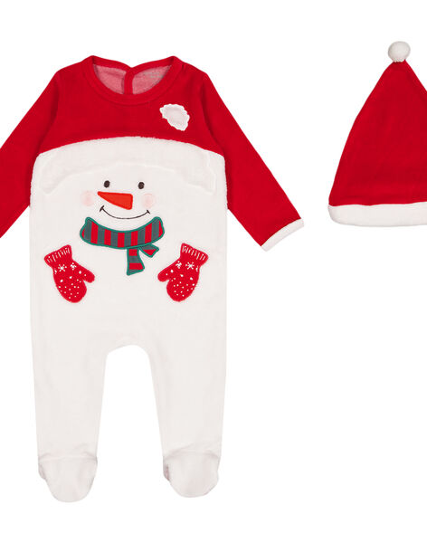 Grenouillere De Noel Avec Son Bonnet En Velours Layette Garcon Achat En Ligne Outlet Dpam
