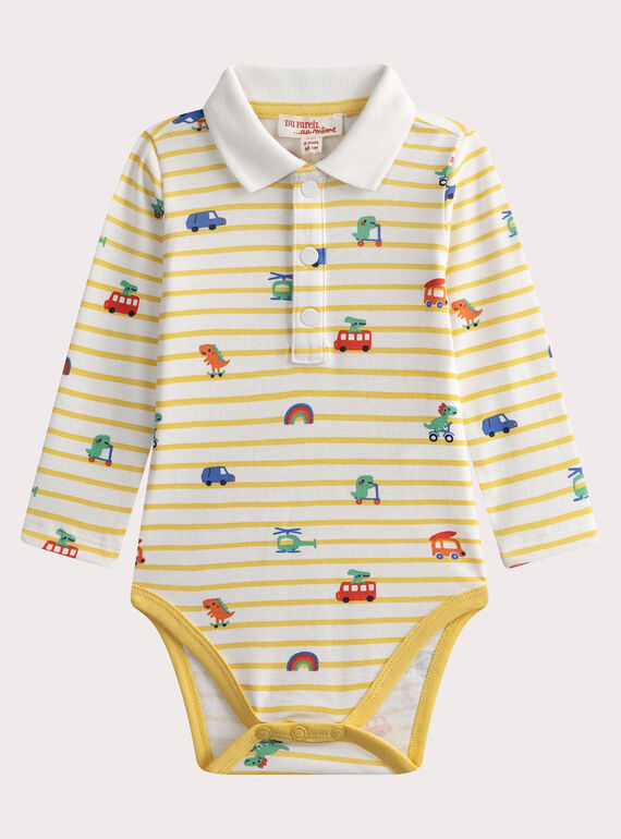 Body rayé écru pour bébé garçon WUFIBOD / 25SG1052BOD007