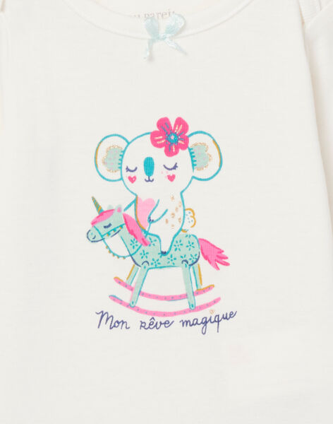 Body écru motif koala fantaisie bébé fille NEFIBODKOA / 22SH13I4BDL001