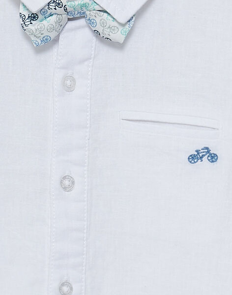 Chemise En Lin Blanche Garcon Avec Noeud Papillon Amovible Spring Days Enfant Dpam