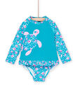 Maillot de bain turquoise à imprimé fantaisie RYIENS / 23SI09R9MAIC217