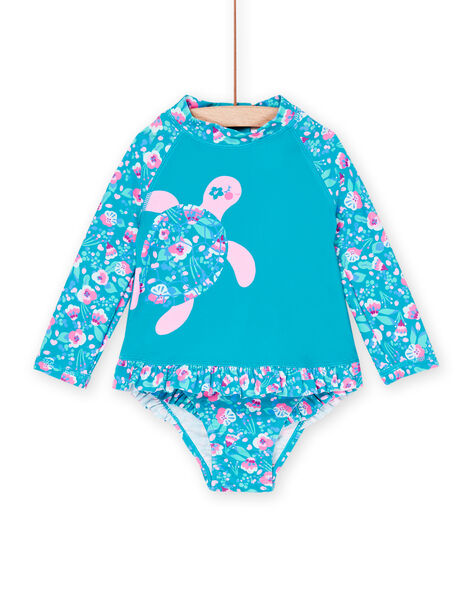 Maillot de bain turquoise à imprimé fantaisie RYIENS / 23SI09R9MAIC217