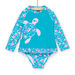 Maillot de bain turquoise à imprimé fantaisie