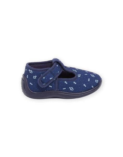 Chaussons forme salomé bleu marine à imprimé poissons RUPANTSEA / 23KK3842D0A070