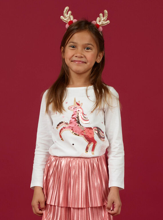 T-shirt manches longues motif licorne enfant fille MANOTEE / 21W901Q1TEE001