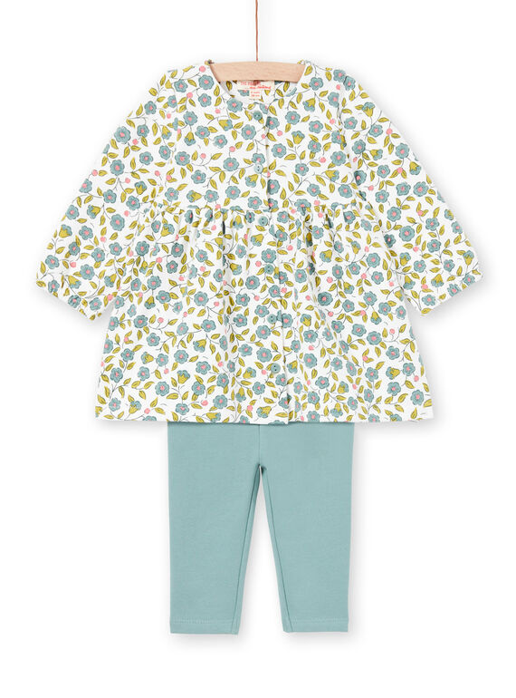 Ensemble robe imprimé fleuri et legging bébé fille MIKAENS / 21WG09I1ENS001