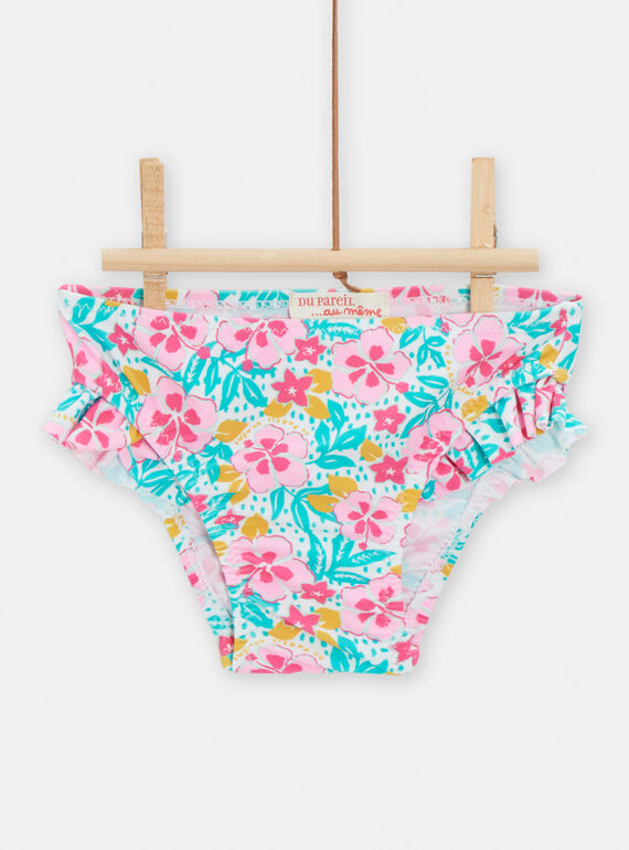 Culotte de bain fleurie à volants pour bébé fille TYIMER2 / 24SI09G2MAI000