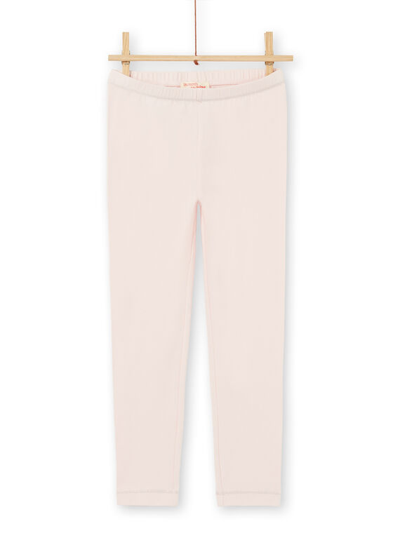 Legging uni rose pâle enfant fille LYAJOSLEG2 / 21SI0143CAL307