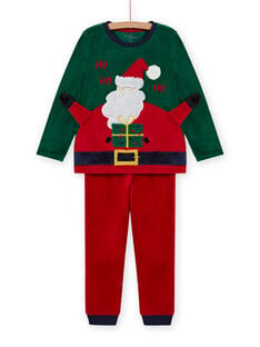 Ensemble pyjama vert à animation Père Noël enfant garçon MEGOPYJNOPER / 21WH12F2PYJG614