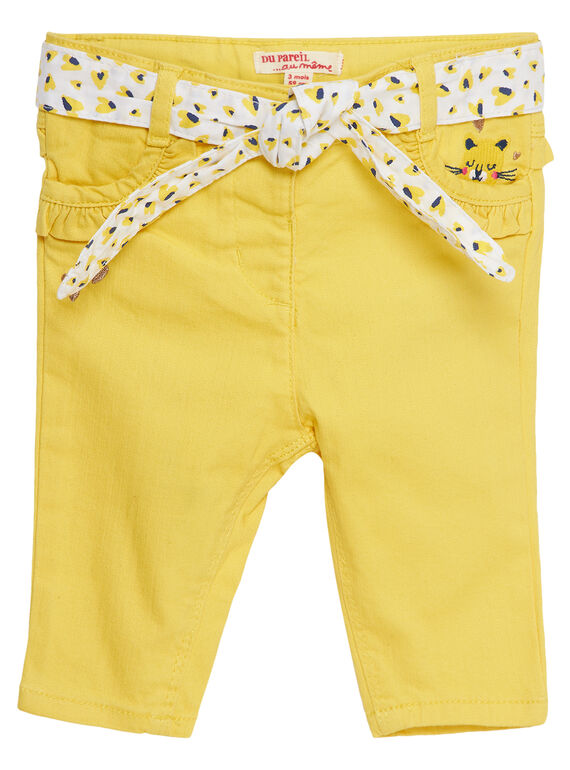 Pantalon droit en matière stretch bébé fille JITROPAN / 20SG09F1PAN102