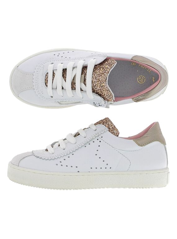 Tennis de ville en cuir fille CFTENGLIT / 18SK35W4D3G000