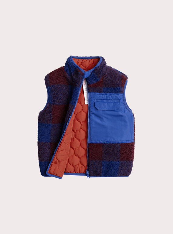 Gilet zippé réversible garçon XOBLUGIL2 / 25W902N1GIL501