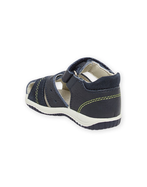 Sandales en cuir bleu marine bébé garçon NUSANDILAN / 22KK3845D0E070